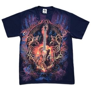 Vintage House Of Blues Shirt Mens M New Orleans Guitar Grunge Graphic Tee Y2K